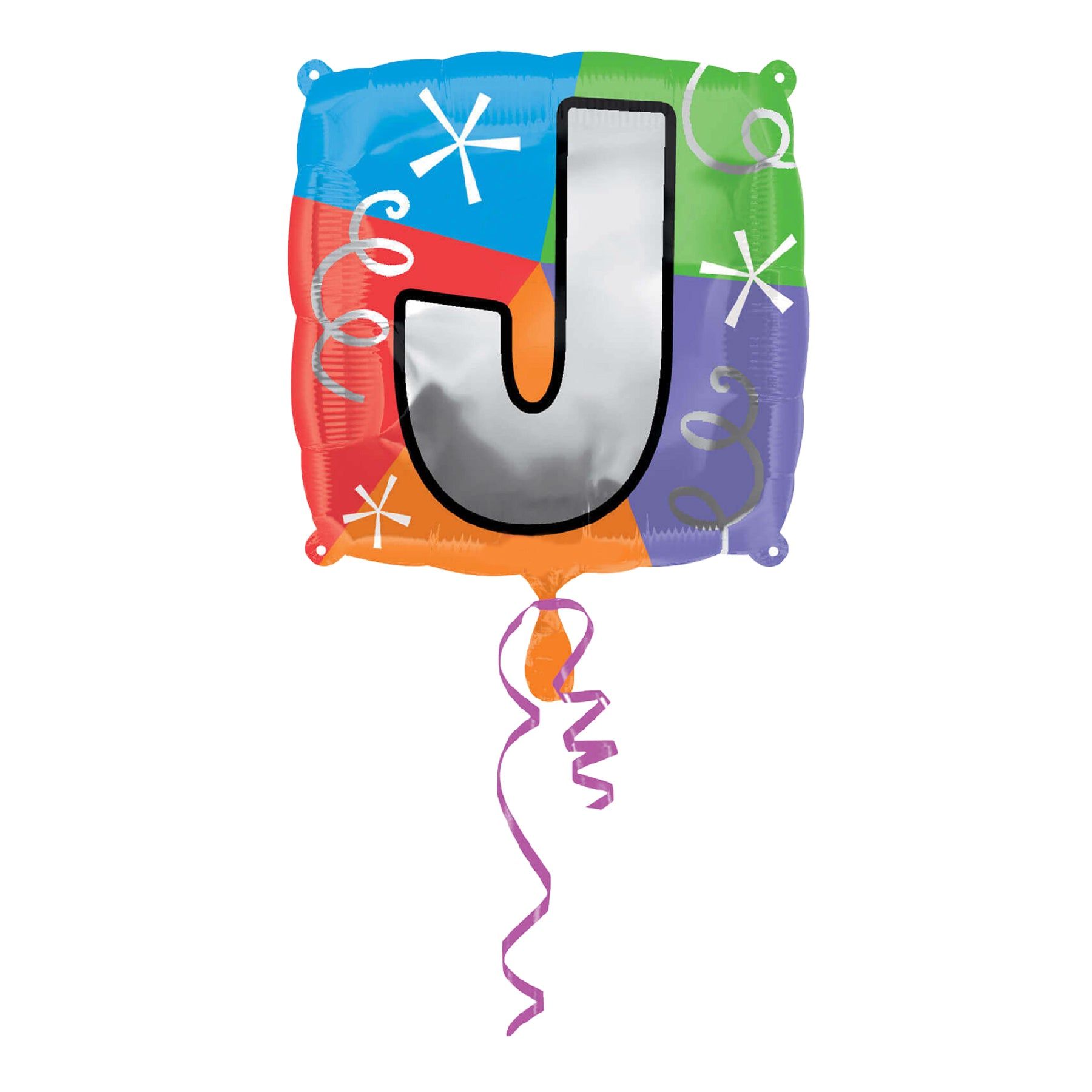 Letter J Quad Shaped Balloon - Helium Quality - 18 inches - 1PC