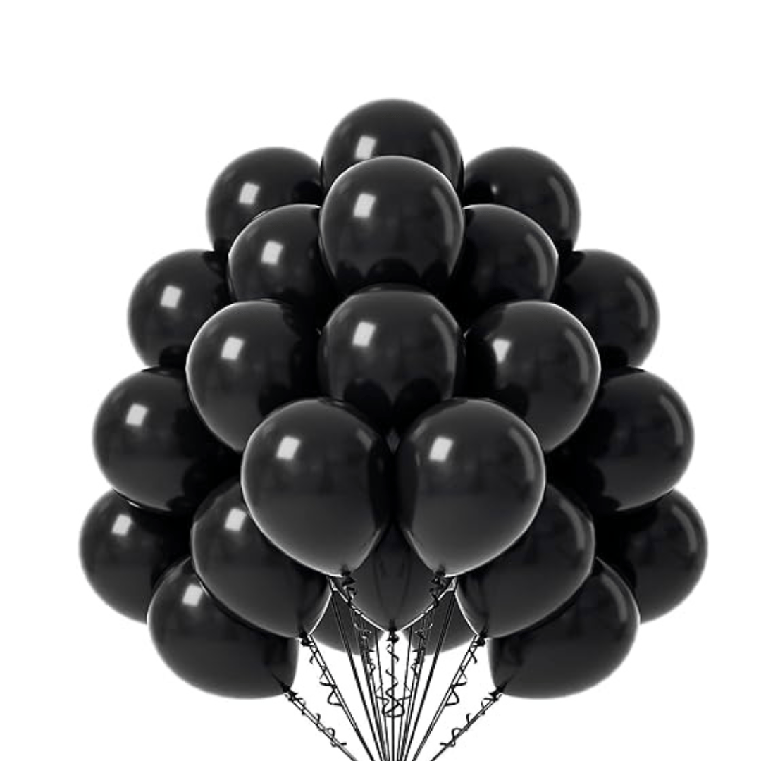 Chrome Black Premium Latex Balloons 10" - 50PC