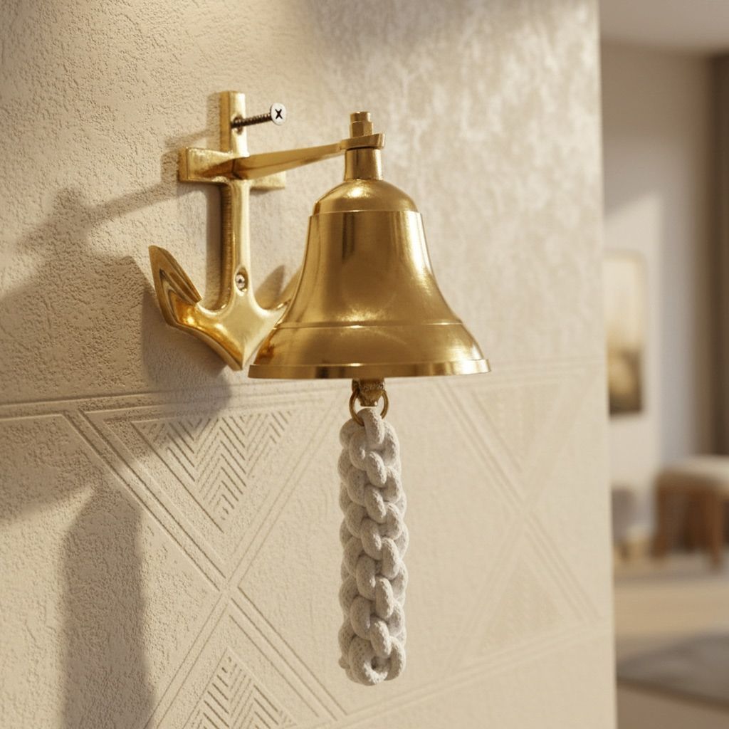 Brass Anchor Bell | Nautical Ship Bell Home Decor, Height : 4 Inch (ZMAS651 C)