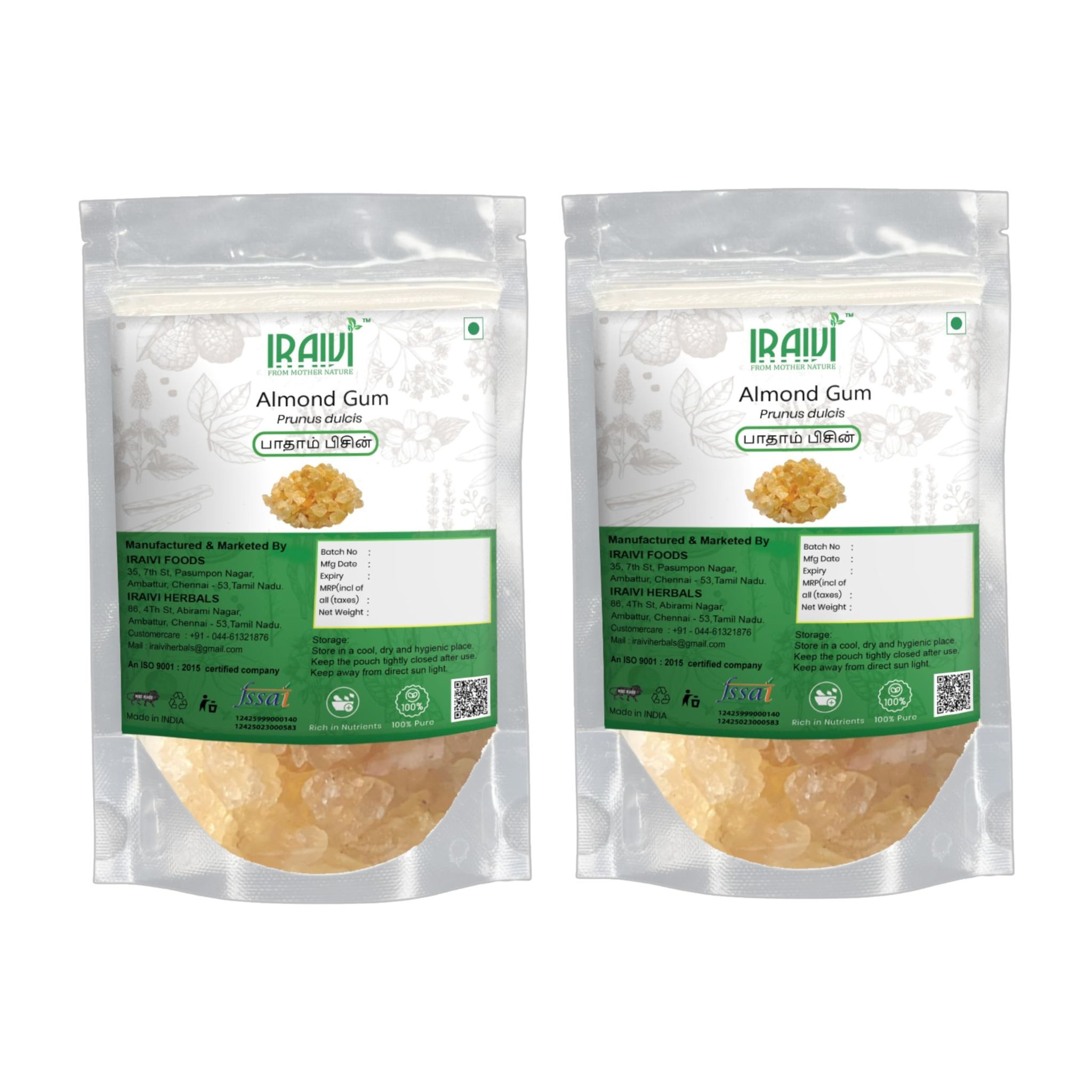 RAIVI Premium Badam Pisin-200g | Almond Gum | Gond Katira| Natural Plant-Based Collagen | Cooling & Rejuvenating Edible Resin | Rich in Fiber | Supports Skin Glow & Digestion