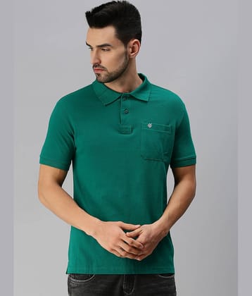 ONN Pack of 1 Cotton Blend Regular Fit Solid Half Sleeves Men's Polo T Shirt ( Green )