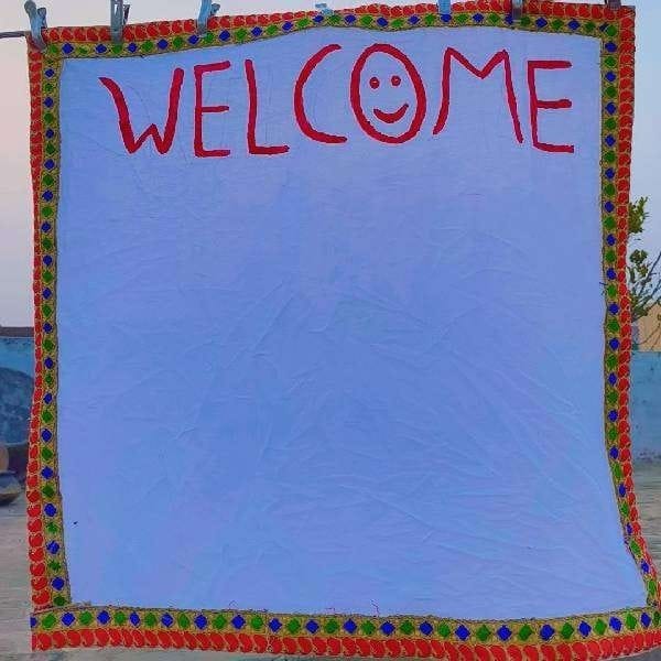 White Footprints Welcome Handmade White Festive Occasion