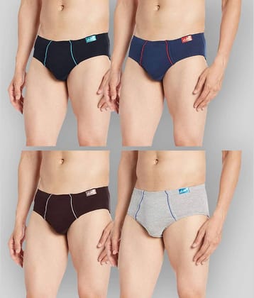 Euro -  Light Grey 100% Cotton Men's Briefs ( Pack of 4 )