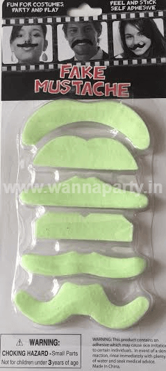 Wanna Party Glow In The Dark Musatche Kit - 6 PC