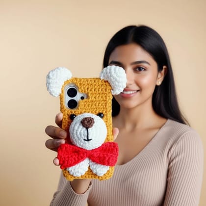 Art Tales Latest Handmade Crochet Unique Back Case Cover for iPhone 16