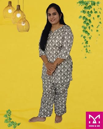 Mom And Me Co-Ord Set (L) | Premium Cotton Floral | Casual Loungewear