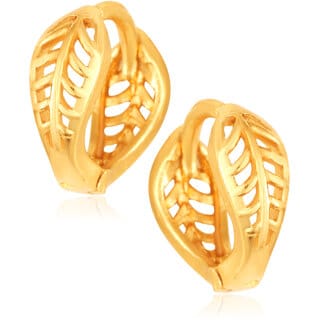 Filigree work Gold Plated alloy Hoop Earring Clip on fancy drop Bali Earring for Women and Girls
