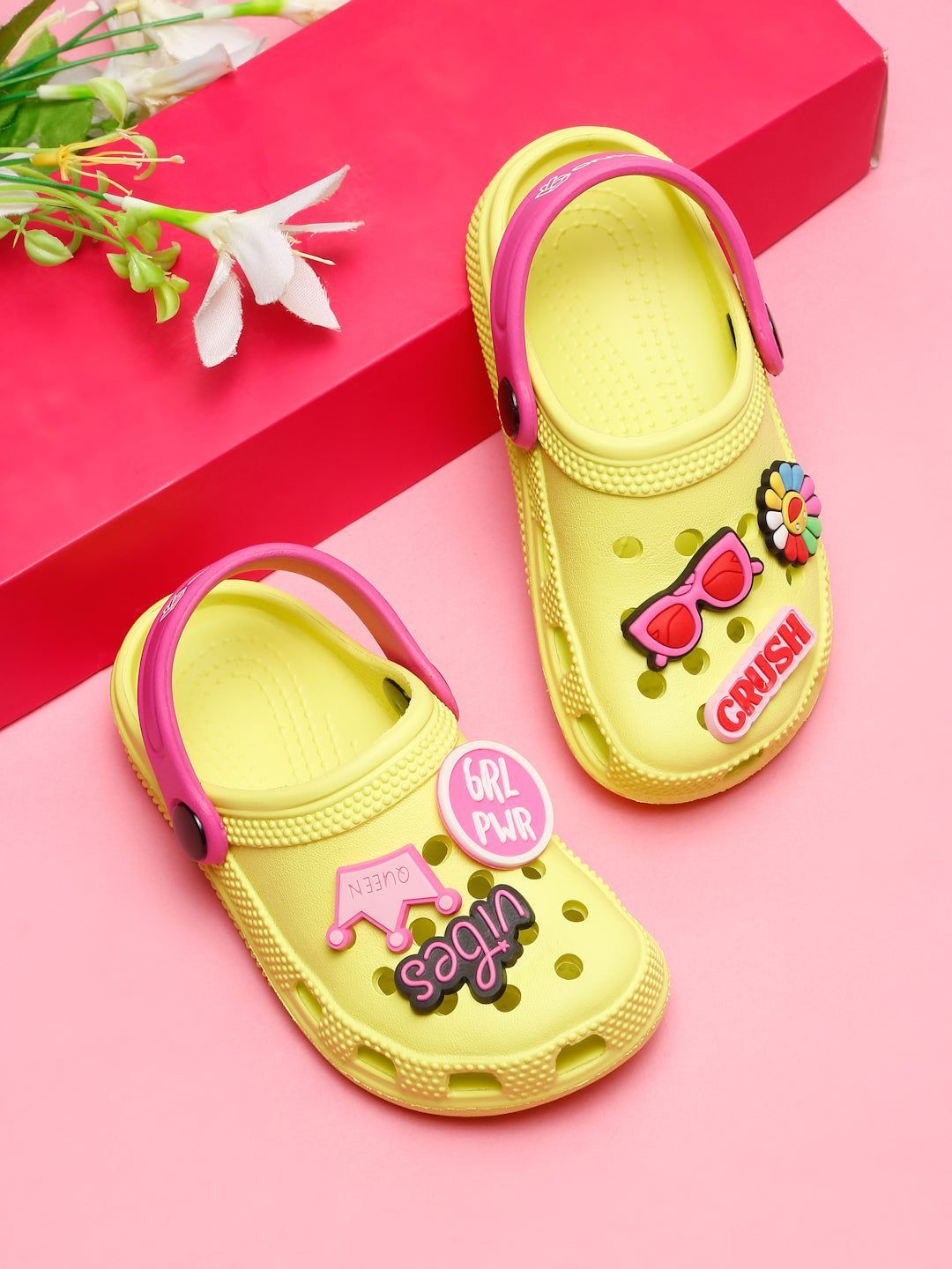 Premium GRL Power Clogs - Lime Green & Pink (Girls)