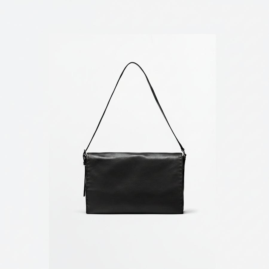 Minimalist Black Shoulder Handbag