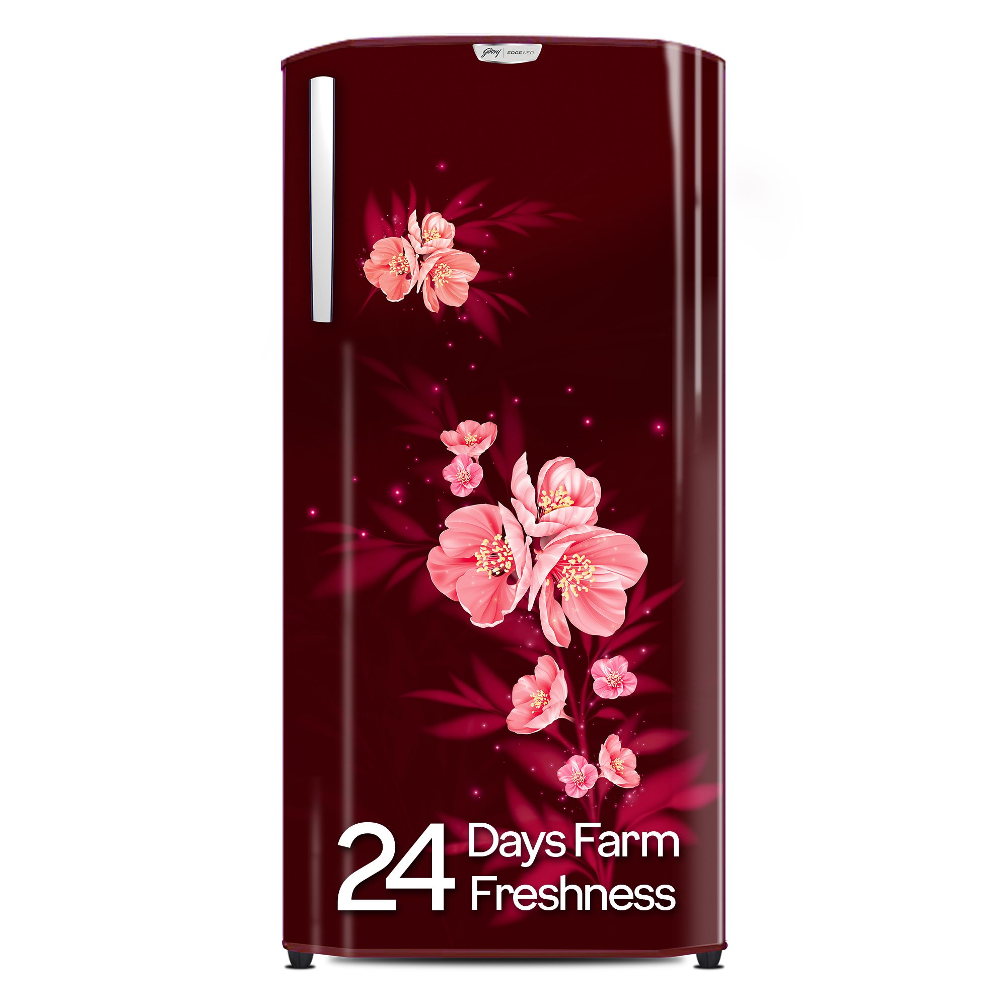 Godrej 180 L 4 Star Turbo Cooling Technology, 24 Days Farm Freshness Direct Cool Single Door Refrigerator (RD EDGENEO 207D THF MP WN, Maple Wine)