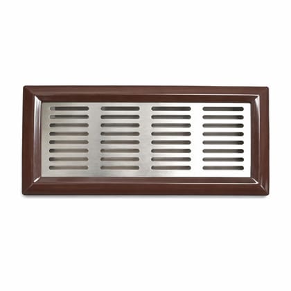8 Inch Kitchen Air Ventilation Jali � Stainless Steel Grill with ABS Frame (Brown) � Roof Vent, Cylinder & Inverter Cover � Modern Air Vent for Home & Modular Kitchen Use