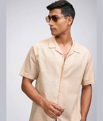 Highlander 100% Cotton Relaxed Fit Printed Half Sleeves Cuban Collar Men's Casual Shirt (Multicolor)