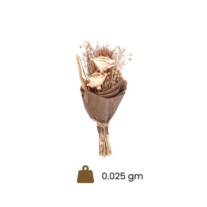 Rose Gold Shimmering Dried Botanical Bouquet for Gifting