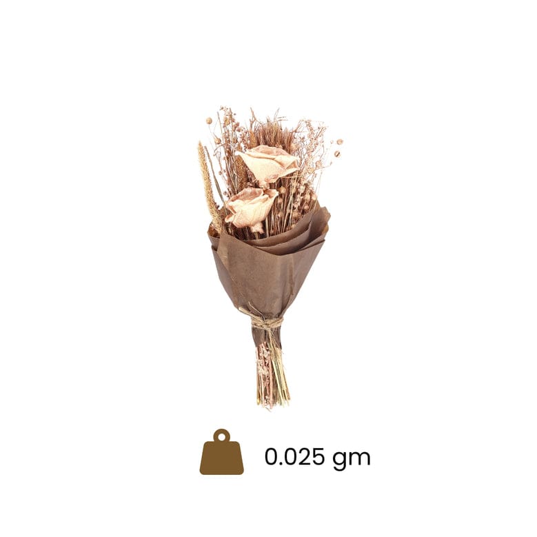 Rose Gold Shimmering Dried Botanical Bouquet for Gifting