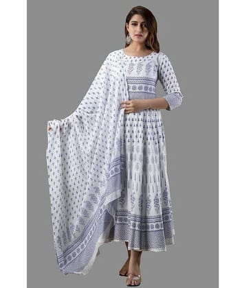LEE MODA EXPORT - White Rayon Women's Anarkali Kurti ( Pack of 1 )