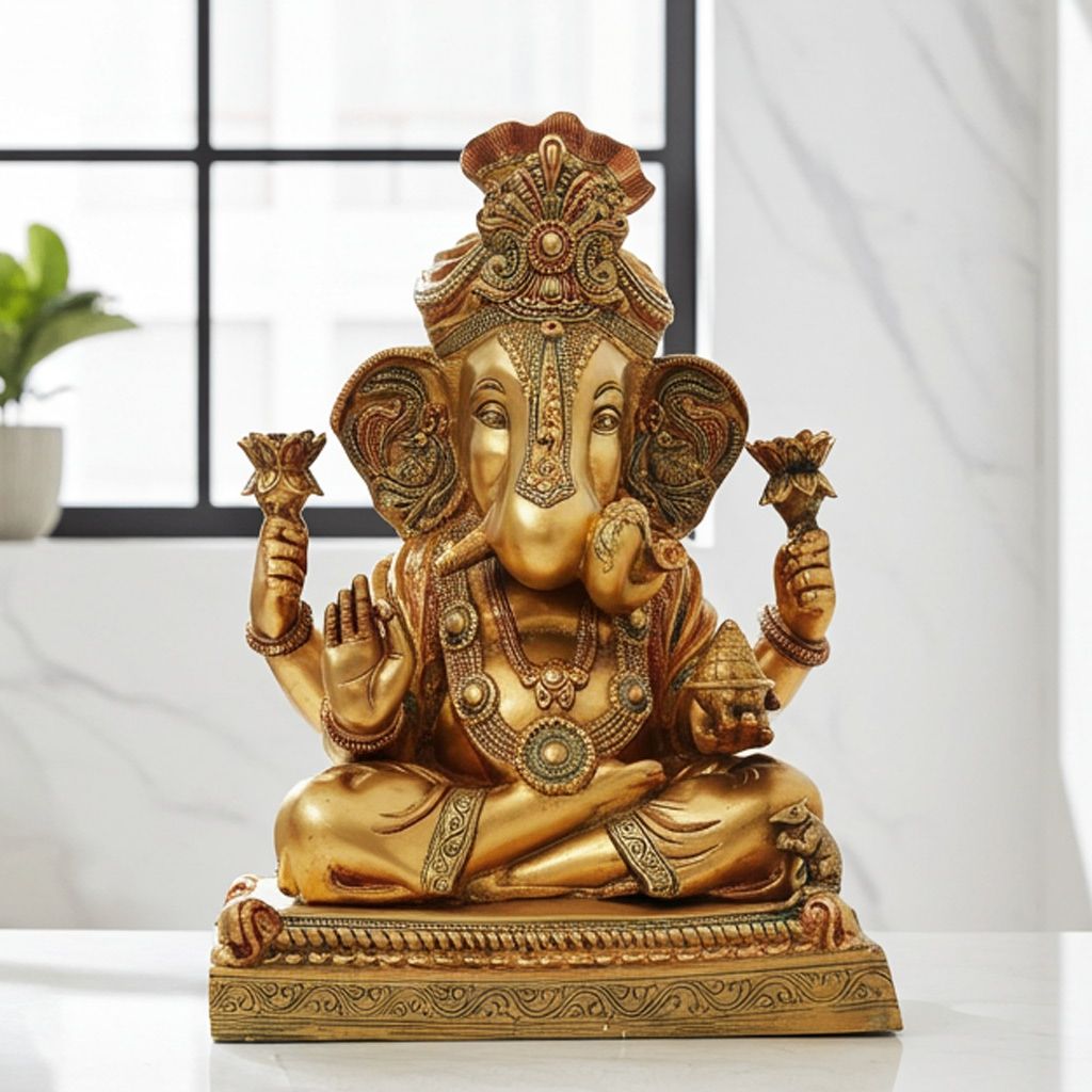 Brass Showpiece Pagdi Ganesh Statue (BSMAS406)