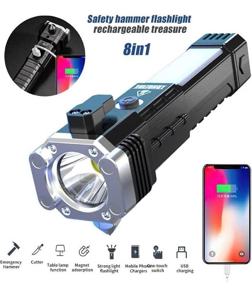 DHSMART 3W USB Rechargeable LED Torch Metal Polish Block SuperBright Long LifeFlashlight Lamp Camping Light 1 no.s