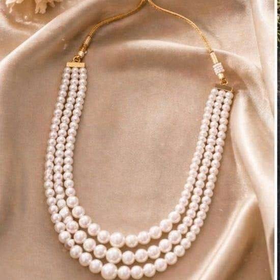Premium Three Layer Pearl Necklace for Women