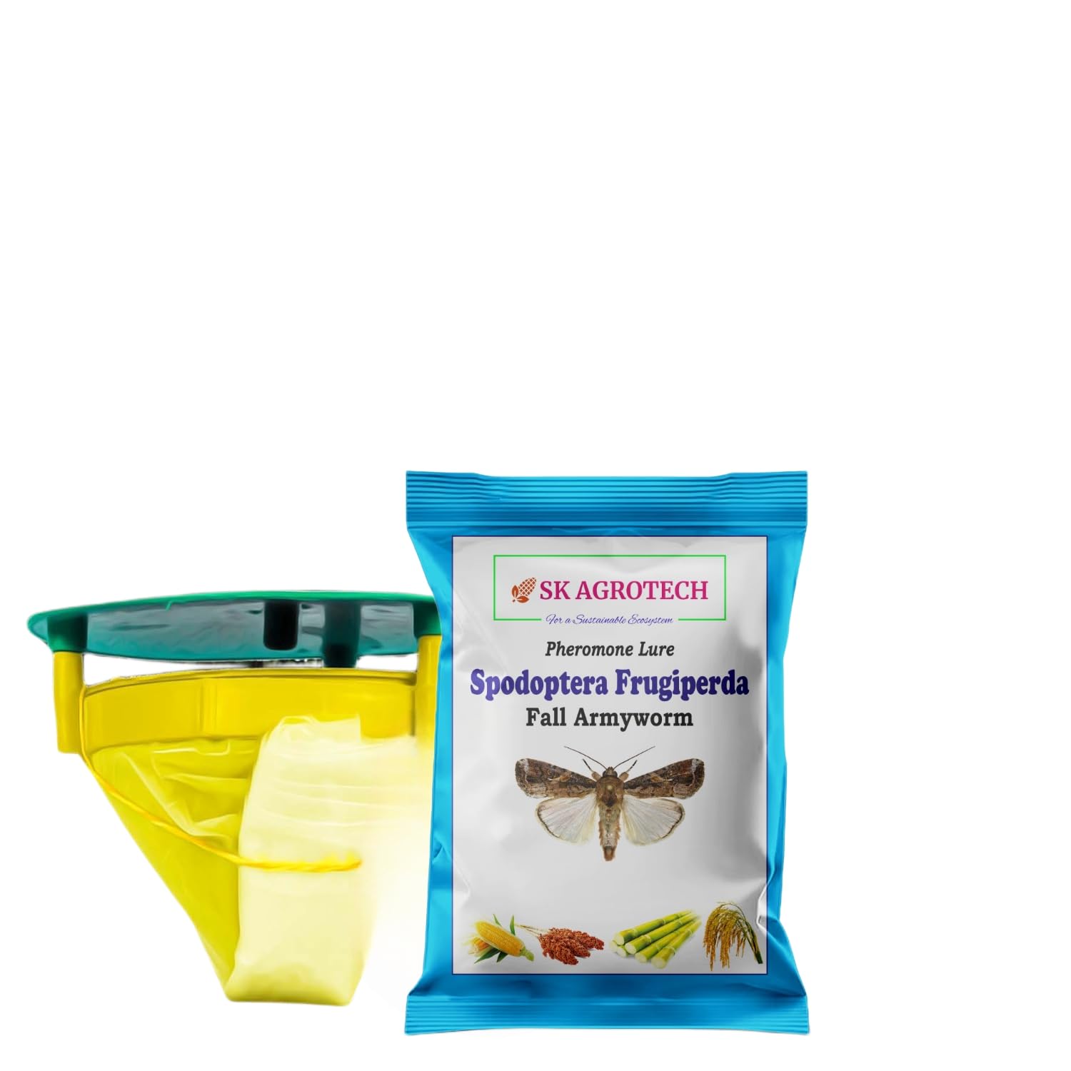 Pheromone Funnel Trap for Insect Fall Army Worm Lure & Trap for Maze/Corn Crop (spodoptera frugiperda)