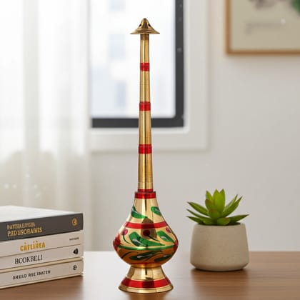 Brass Gulab Pash Sprinkler [Set of 2 Pcs] � Pooja & Wedding Use, Height : 8.1 Inch (ZMAS239 C)