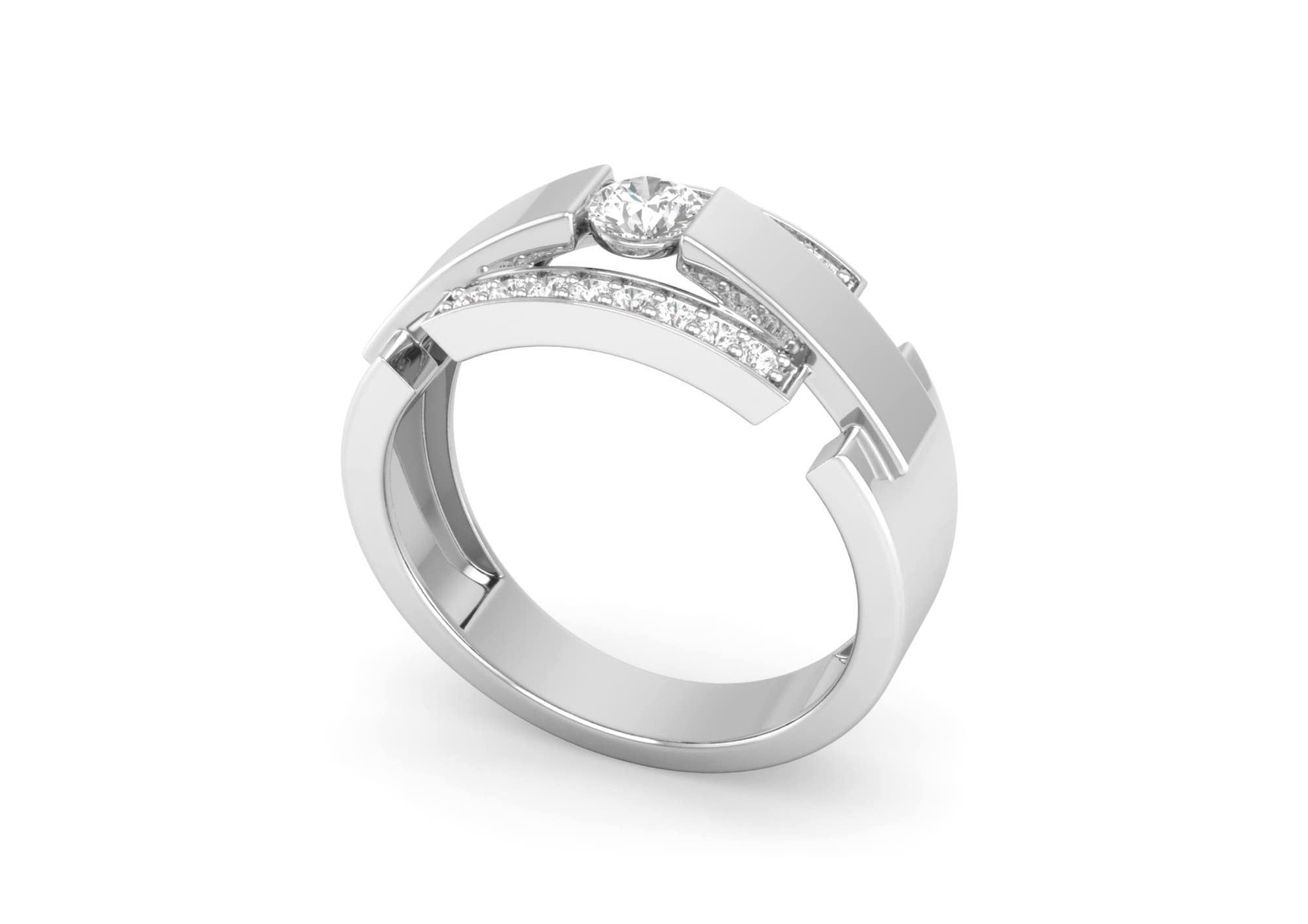 Edgy Elegance Mens Engagement Ring