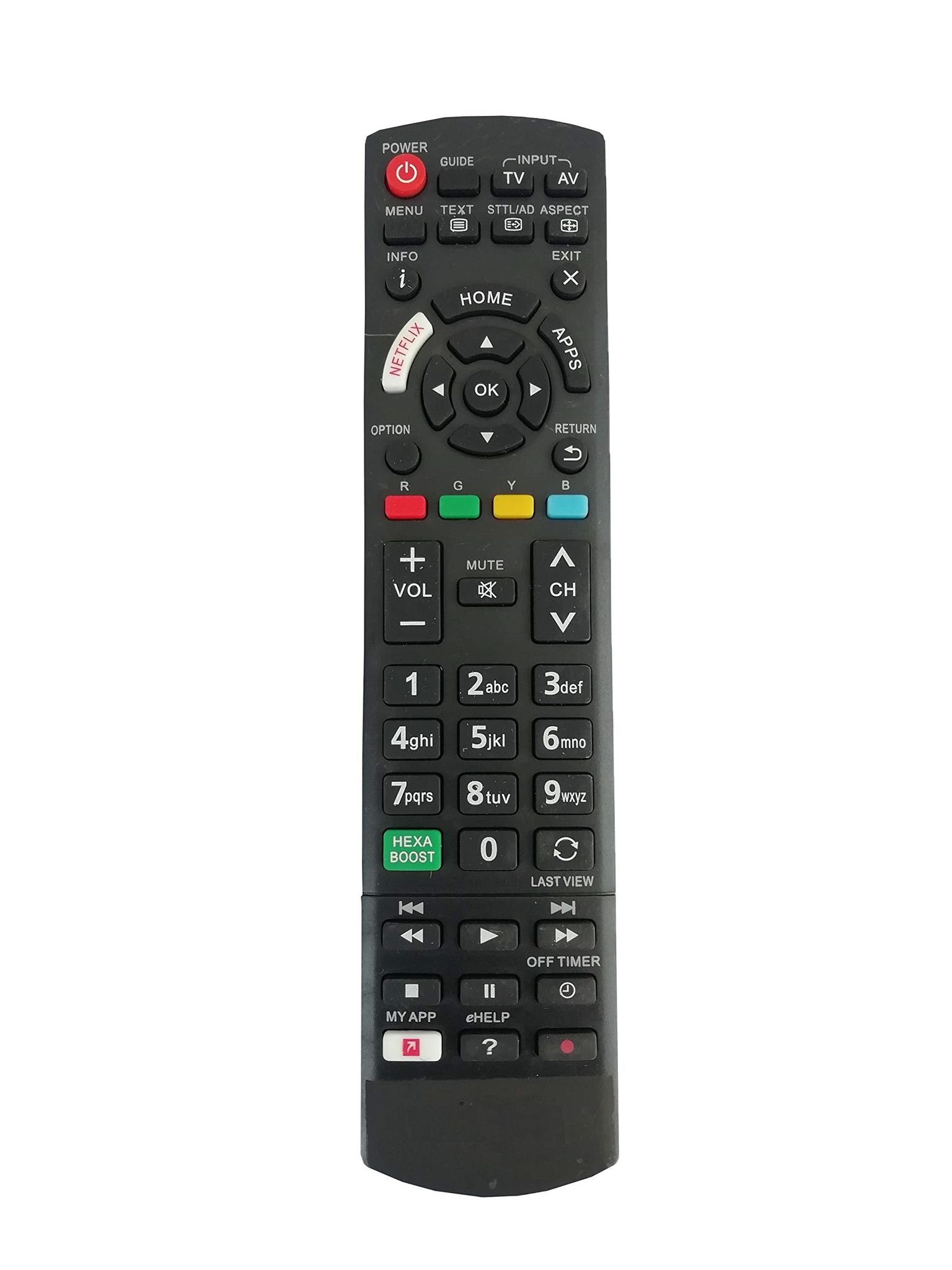 V3Deals Remote Compatible for Panasonic Smart Plasma, LCD, LED TVs | Netflix & Hexaboost Features | Non Voice | Exactly Same Remote Will Work Only (Panasonic Netflix)