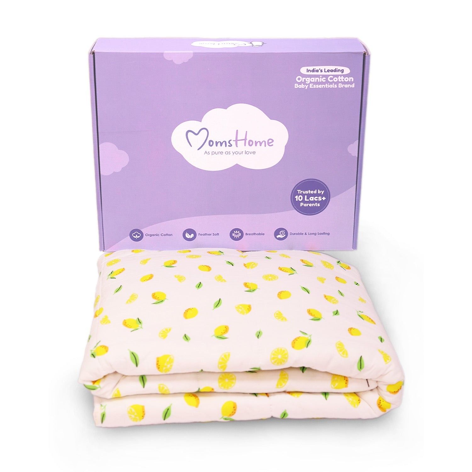 Ac Quilt Blanket cum Bedspread | 0-3 Years | 100X120 cm | Lemon