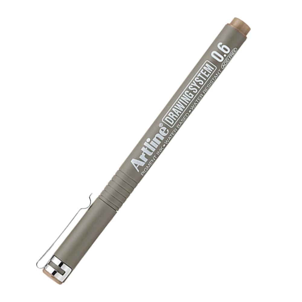 Artline Drawing System Pen 0.6 Marker Pale Brown Colour Pack of 12 | Explore Various Drawing Techniques for Artists & Designers
