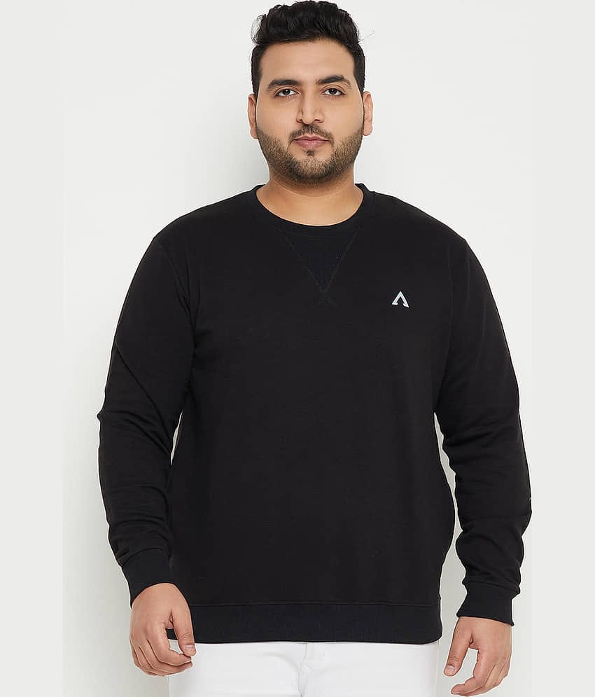 AUSTIVO Fleece Round Neck Men's Sweatshirt - Black ( Pack of 1 )