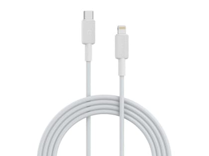 Portronics Konnect Link CL Type C to 8PIN Cable with 3A Output, 480Mbps Data Sync, 1M Length Compatible with iPhone, iPad, Macbook, iMac & Airpods - White
