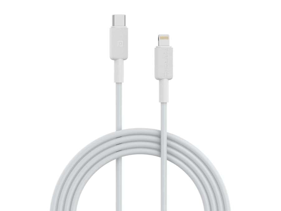 Portronics Konnect Link CL Type C to 8PIN Cable with 3A Output, 480Mbps Data Sync, 1M Length Compatible with iPhone, iPad, Macbook, iMac & Airpods - White