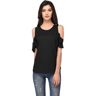 Purys Women Black Solid Regular Top