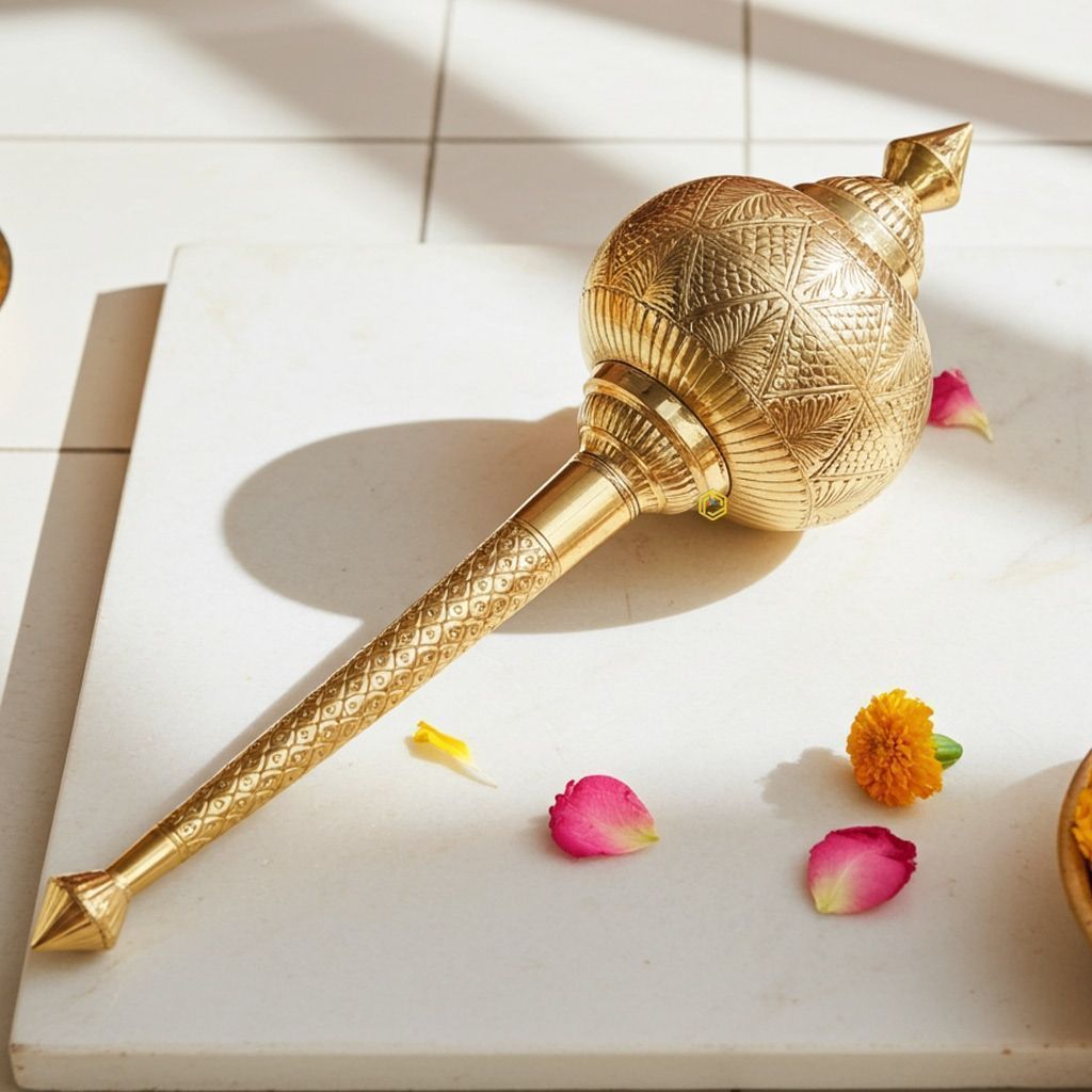 Brass Hanuman Mace, Gada No. 11 � Traditional Hanuman Ji Mace, Length : 42 Inch (ZMAS531 K)