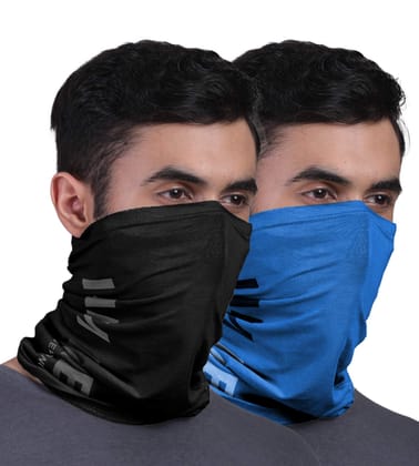 FREECULTR Unisex Bamboo Bandana, Anti Microbial Super Soft & Comfort Fit, Breathable Multipurpose Headband, Face Mask for Dust Protection and Sun - Printed Pack of 2-Black,Pilot Blue FREECULTR Unisex Bamboo Bandana, Anti Microbial Super Soft & Comfort Fit, Breathable Multipurpose Headband, Face Mask for Dust Protection and Sun - Printed Pack of 2-Black,Pilot Blue