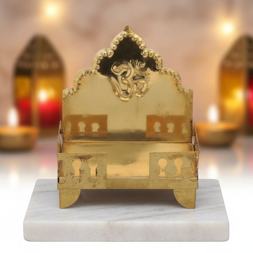 Brass Singhasan Sheet No. 4 for God Idol | Heavy Quality Mandir Singhasan, Height : 6.5 Inch (ZMAS107 E)