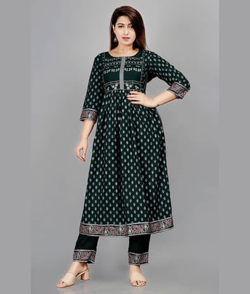 SIPET - Green Anarkali Rayon Women's Stitched Salwar Suit ( Pack of 1 )