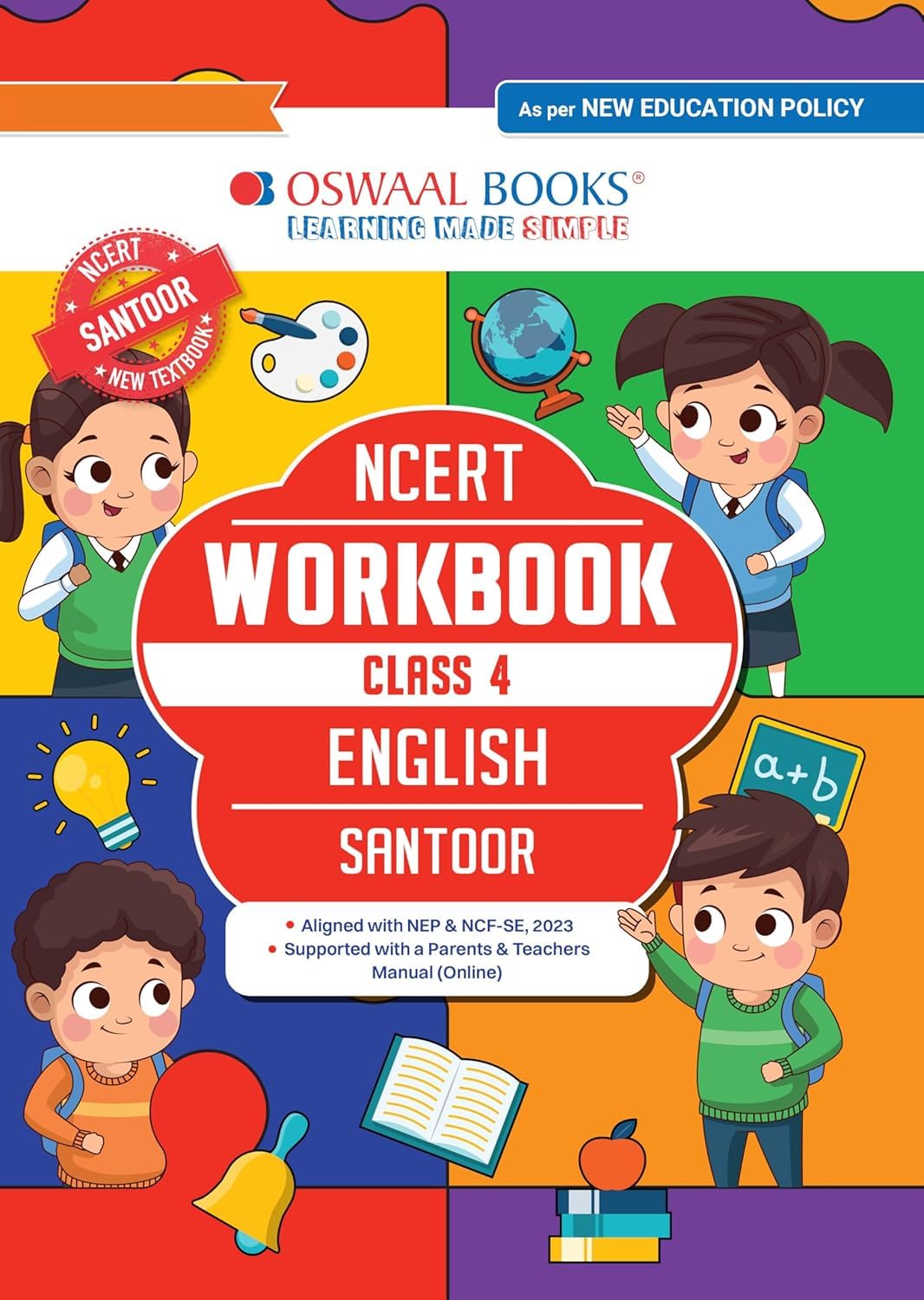 Oswaal Ncert Workbook English Santoor Class 4 with 2025 syllabus latest editions [Paperback] oswaal