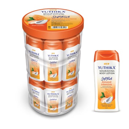 Yuthika Almond Body Lotion for Dry Skin 480ml (20mlx24), Long Lasting Nourishing Body Lotion Non-Greasy, Fast Absorbing Bodylotion