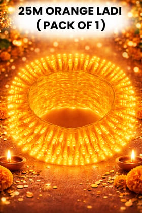 SPARKWORLD Orange 74 LED Rice Lights 21 Meter Decorative Fairy String Light | Steady Glow | Ideal for Diwali, Festivals, Weddings, Home Decor (Pack of 1) | Size: 25 M SPARKWORLD Orange 74 LED Rice Lights 21 Meter Decorative Fairy String Light | Steady Glow | Ideal for Diwali, Festivals, Weddings, Home Decor (Pack of 1) | Size: 25 M