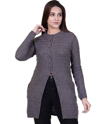 Varenyam Acrylic Grey Buttoned Cardigans - Single