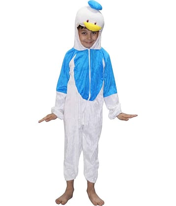 Kaku Fancy Dresses Duck Cartoon Costume -Blue & White, 7-8 Years, For Boys & Girls