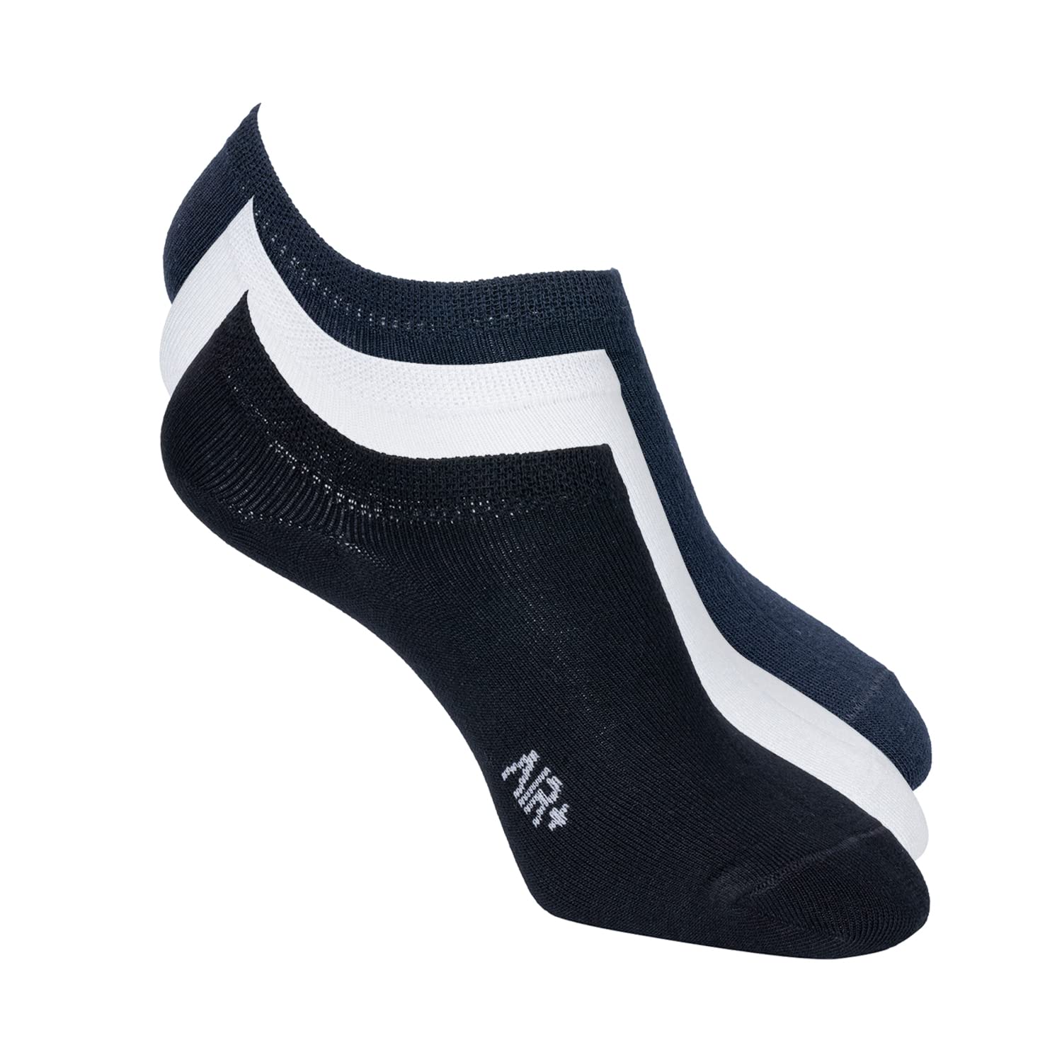 Red Tape Men's Viscose Blend Redtape Solid Shoe Liners | Pack Of 3 | Crew Length Sneaker Socks