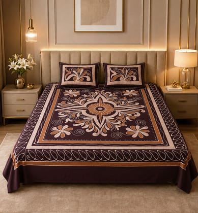 Handcrafted Batik Print Heavy Cotton Double Bedsheet With Pillow Cover Handcrafted Batik Print Heavy Cotton Double Bedsheet With Pillow Cover