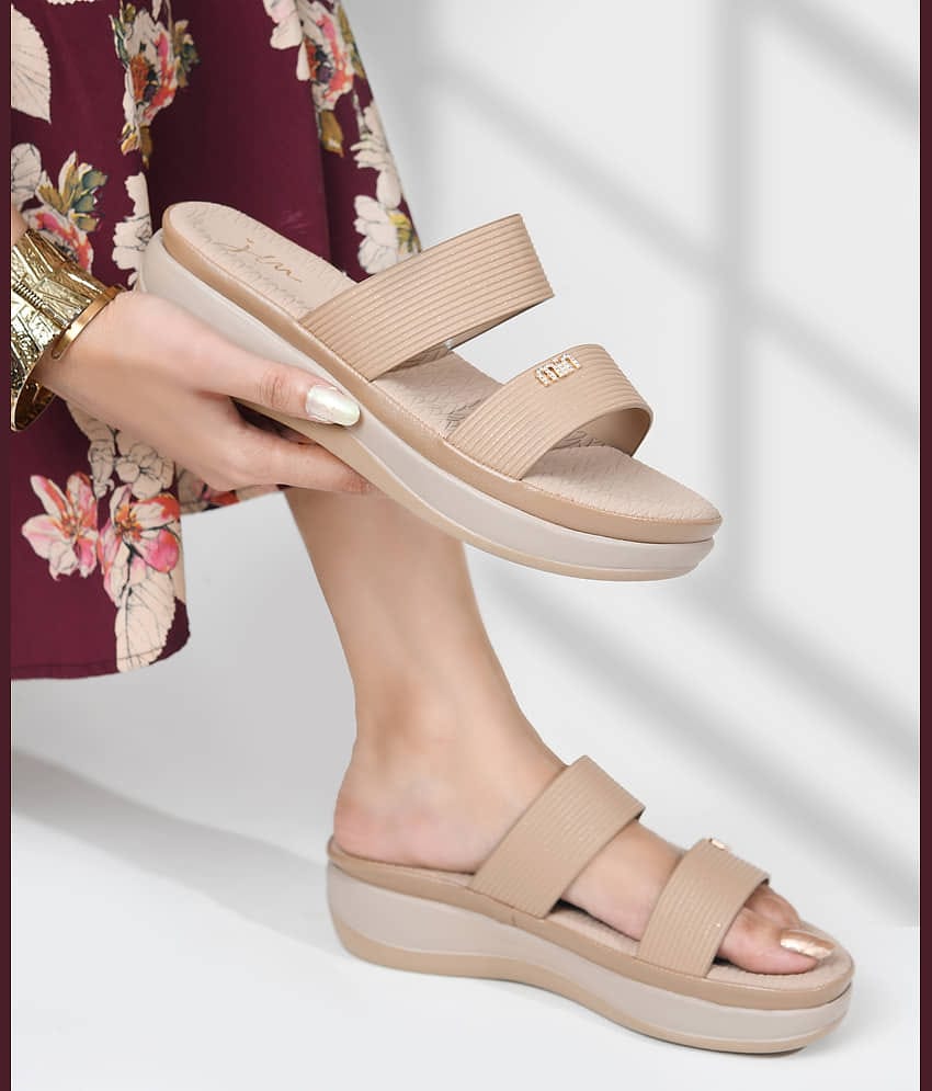 JM Looks Beige Women's Sandal Heels