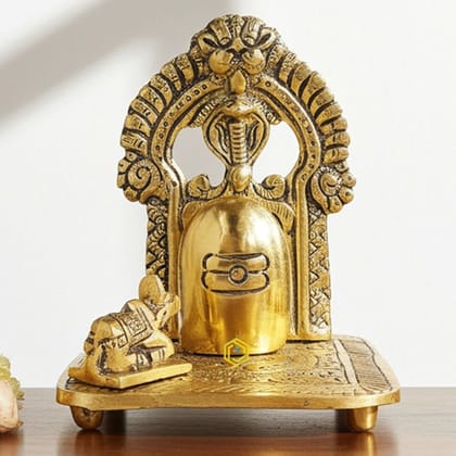 Aluminium Shivling Idol � 5 Inch Shiva Lingam For Pooja, Height : 5 Inch (ASMAS510 G)
