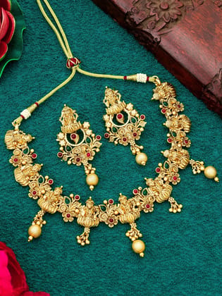 Morison Golden Delight Necklace and Earrings Set Perfectly Crafted Elegance