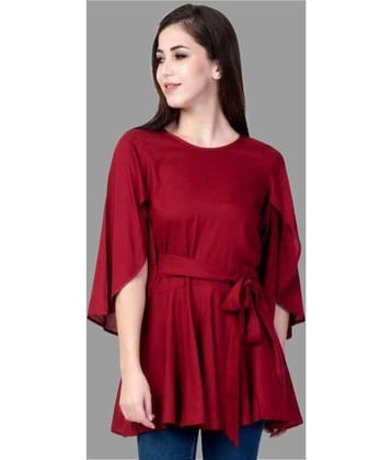 Smien Women's Rayon Tunic ( Red )