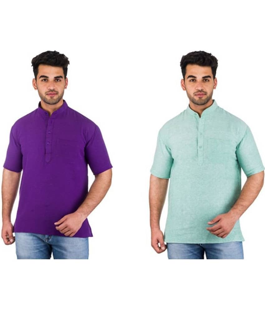 DESHBANDHU DBK Multi 100 Percent Cotton Kurta Pack of 2