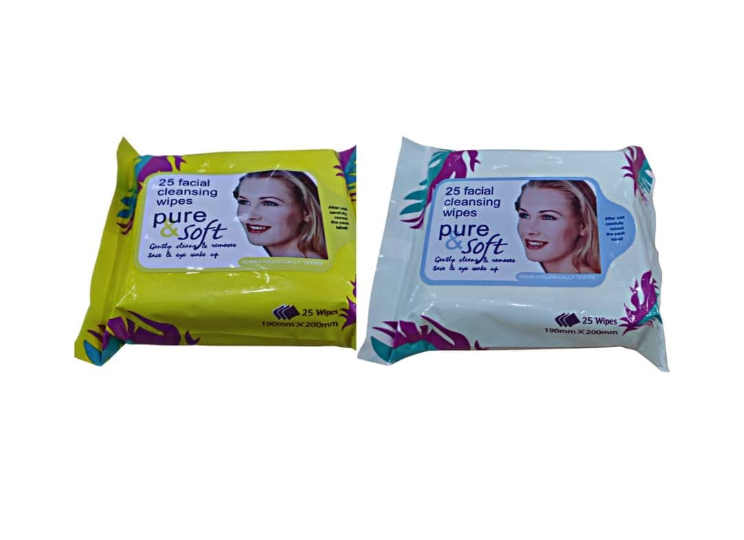 Elecsera Soft Facial Face Skin Cleaning Wet Tissue Wipes (MultiFlavour) (Pack of 2) (Pack of 50) (50 Tissues)