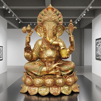Brass Showpiece Ganesh Ji Statue (BSMAS612 A)
